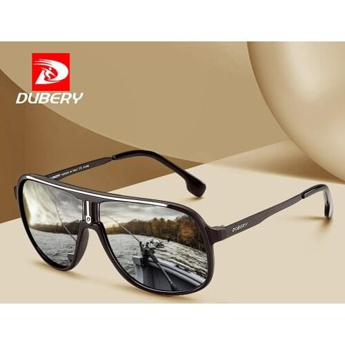 DUBERY Men Driving Sunglasses Pilot Polarized Fishing Sun Glasses Outdoor Travel Goggle Shades Male 100%UV Protection Metal Legs