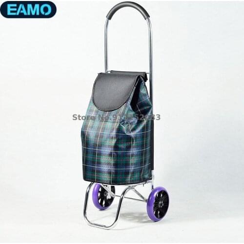 Aluminum Alloy Ultra-light Portable Folding Hand Push-pull Rod Trailer Shopping Cart For The Elderly