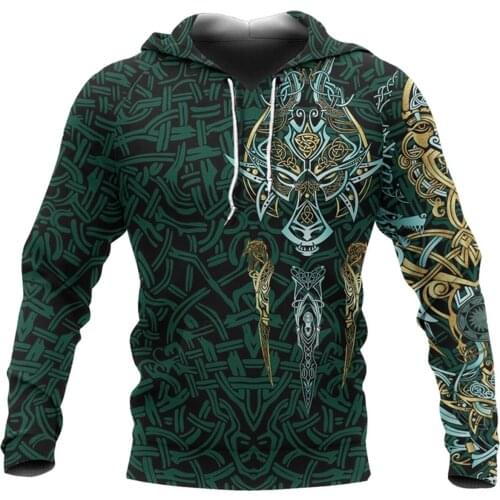 Viking Pattern Hoodie 3D All Over Printed For Men/Women Spring/Autumn Casual Pullover Zip Hoodies Streetwear Dropshipping