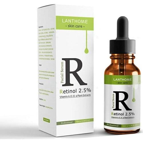Face Retinol Serum Vitamin C + E Hyaluronic Acid Anti Aging Anti Wrinkles For Dark Circles Skin Care Unisex Alcohol-Free