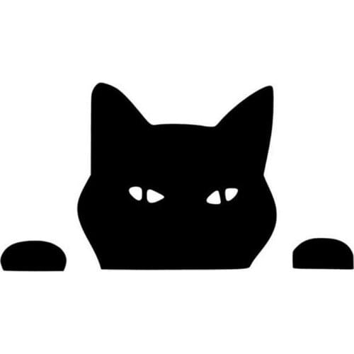 Pet Cat Cute Cat Applique High Quality Car Window Decoration Personality Pvc Waterproof Applique Black/white, 8cm*14cm