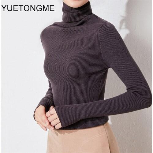 Knitted Sweater Women 2020 Autumn Winter Korean Cashmere Turtleneck Long Sleeve Pullover Female Jumper Knitwear SW117
