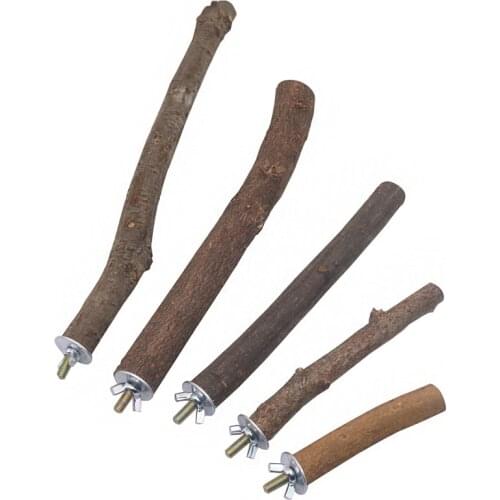 Pet Parrot Raw Wood Fork Tree Branch Stand Rack Toy Hamster Branch Perches For Bird Cage Bird Breeding Tools 10-30cm 1 Pcs