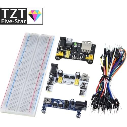 3.3V/5V MB102 Breadboard power module+MB-102 830 points Prototype Bread board for arduino kit +65 jumper wires wholesale
