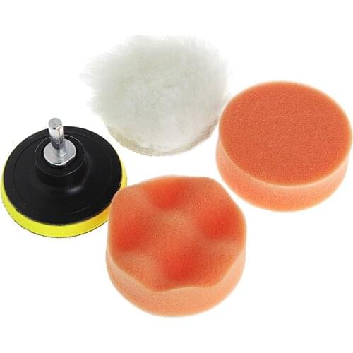 5Pcs 4 Inch 100mm M10 Sponge Waxing Buffing Polishing Pad Kit with Drill Adapter