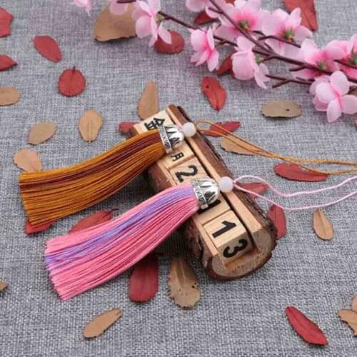 5pcs/lot 10CM Mixed Color Long Handmade Silk Tassels Chinese Knot Polyester Satin Tassel Pendant for DIY Jewelry Making Findings