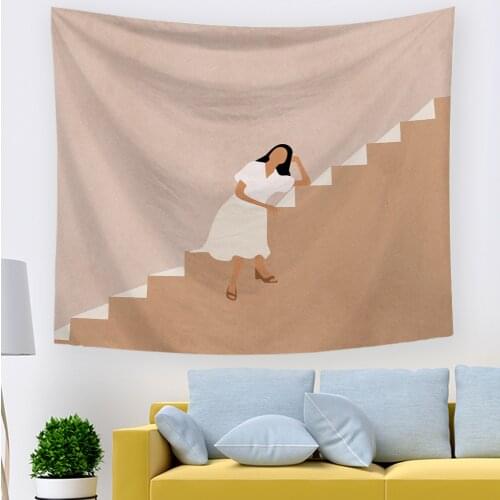 Abstract character Nordic hanging cloth Simple style home room wall decoration cloth Background tapestry