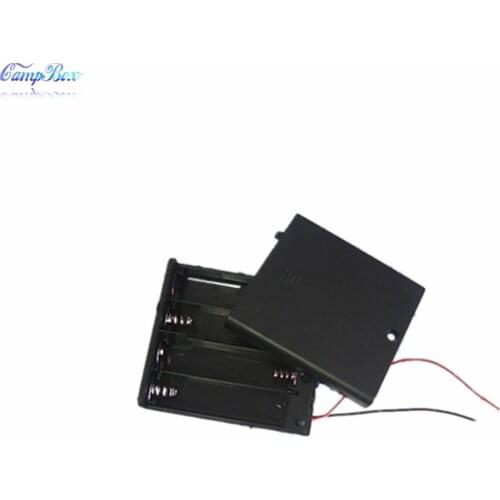 10Pcs 4xAA Battery Case Holder Socket Wire Junction Boxes With Wires, Switch&Cover