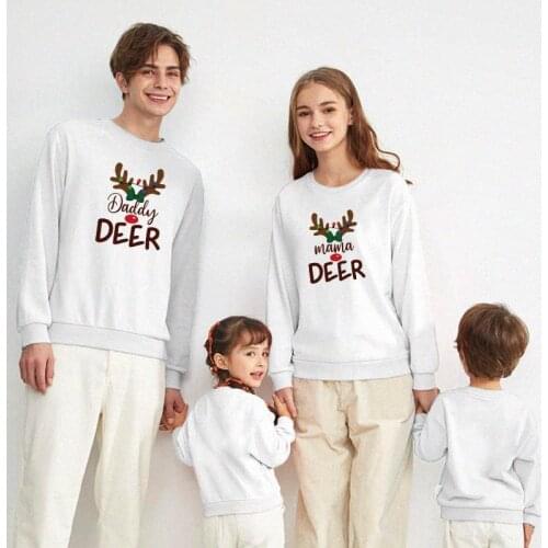Christmas Year Mommy and Me Matching Clothes Father Mother Children Boys & Girls Cotton Tops Family Sweatshirts Mom Baby