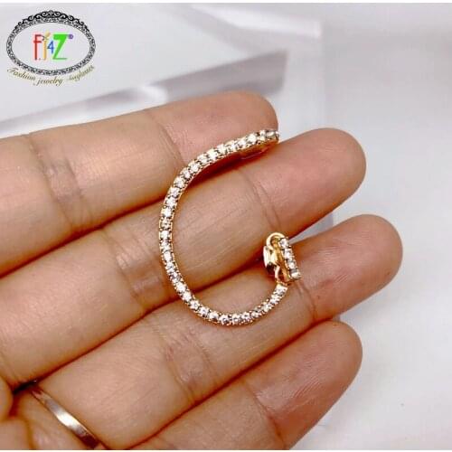 F.J4Z 1PC Ear Cuffs for Women Sparkling Rhinestone Twisted Earrings Fashion RIGHT Ear Wraps Cuff Earrings Jewelry Dropshipping