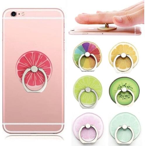 Finger Ring Magician Mobile Phone Holder Stand Smartphone Stand Holder Phone Fruit Finger Ring Glue For Iphone 12 11 8 Samsung
