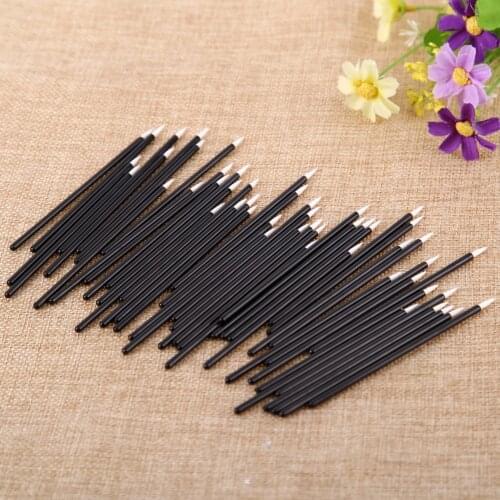 Cool 50 PCS Makeup Brush Disposable Eyeliner Wand Applicator Cosmetics Eye Liner Professional Brush Man-made Fiber Brush Head