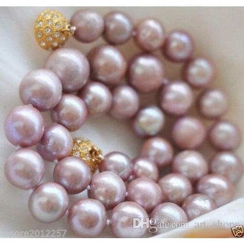 New 8-9MM Genuine cultured Freshwater Lavender pearl necklace 18">>> free shipping