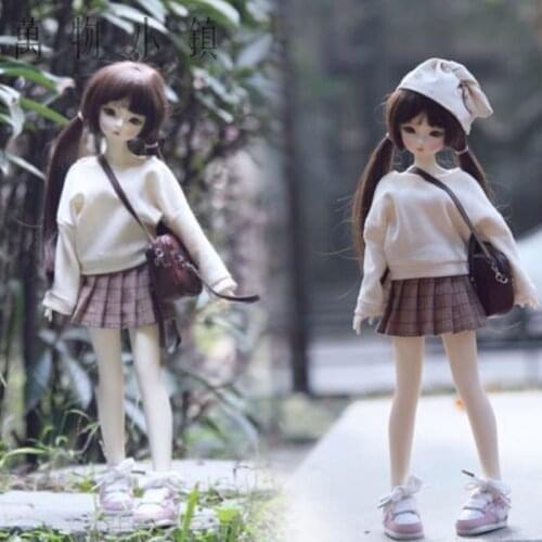 New Lovely Tops+Pleated skirt For 1/4 1/6 BJD MSD YOSD Doll Bust skirt/Clothes