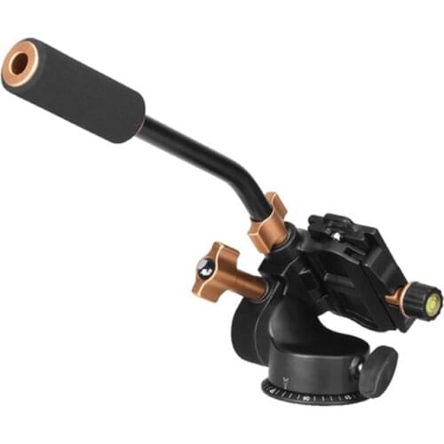 QINGZHUANGSHIDAI Q08S Aluminum 3-Way Fluid Head Rocker Arm Video Tripod Ball Head for DSLR Camera Tripod Monopod