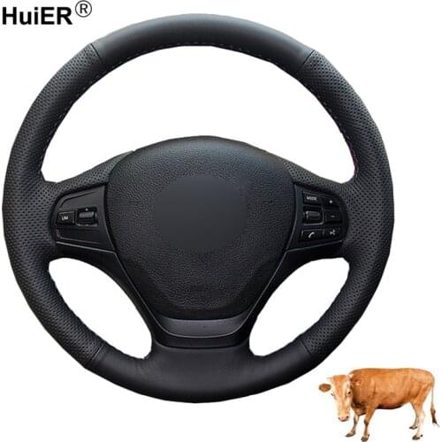 Hand Sewing Car Steering Wheel Cover Top Cow Leather For BMW F30 F31 F34 F20 F21 F22 F23 316i 320i 328i Volant Funda Volante