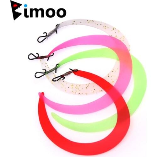 Bimoo 10PCS Size M Pretied Wiggle Tail with Quick Snap for Fishing Lures Fishing Flies Streamers Trout Bass Pike Saltwater Fish