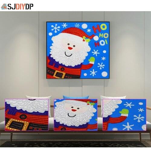 SJDIYDP DIY Cartoon Snowman 5D Special Shaped Diamond Painting Santa Claus Diamond Embroidery Christmas Gift Cross Stitch Kits