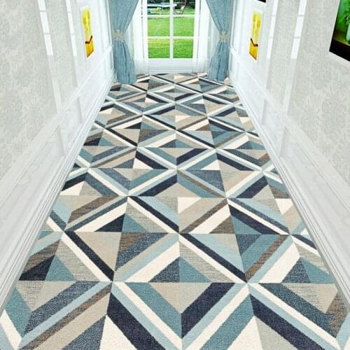 Modern Corridor Carpet Long Hallway Area Rug Geometric Living Room Blanket Concise Kitchen Aisle Mat Hotel Mall Entrance Mat