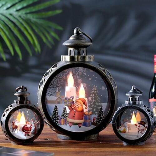 Led Lamp Christmas Decorations For Home Lantern Light Candles Xmas Tree Ornaments Santa Claus Lamp Home Decor New Year Gift
