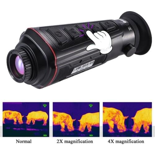 A7 Thermal Imager for Night Hunting 4X Digital Zoom Outdoor Thermographic Telescope with External Screen & Infrared Illuminator