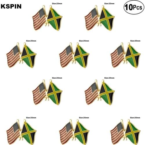 U.S.A.& Jamaica Lapel Pin Flag badge Brooch Pins Badges 10Pcs a Lot