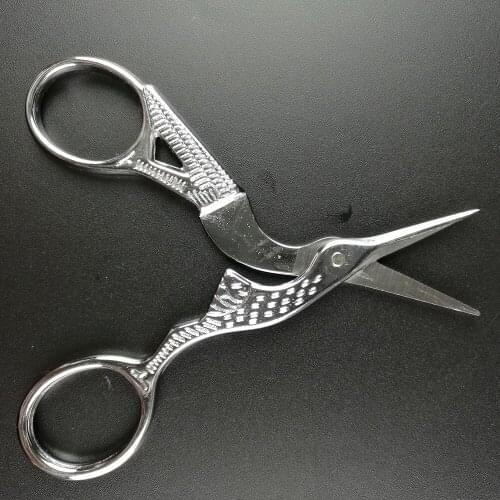 Vintage Silver Stork Sewing Dressmaking Scissors Trimming Shears Cross-Stitch Tailor Scissor Dressmaking Sewing Cutting Fabric