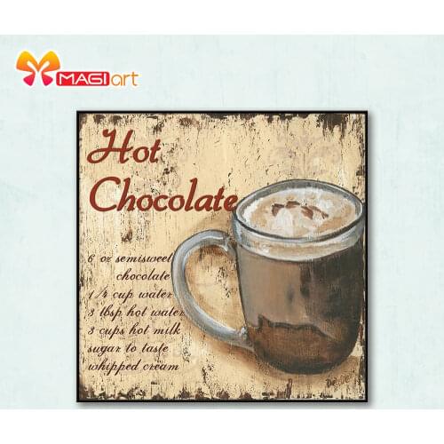 Cross stitch kits Embroidery needlework sets 11CT water soluble canvas patterns 14CT Hot chocolate-NCMS079