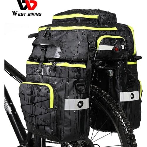 WEST BIKING 3 in 1 Bike Bags Backpack Saddle Rear Rack Trunk Bag Cycling MTB Shoulder Bags 75L Capacity Waterproof Bicycle Bag
