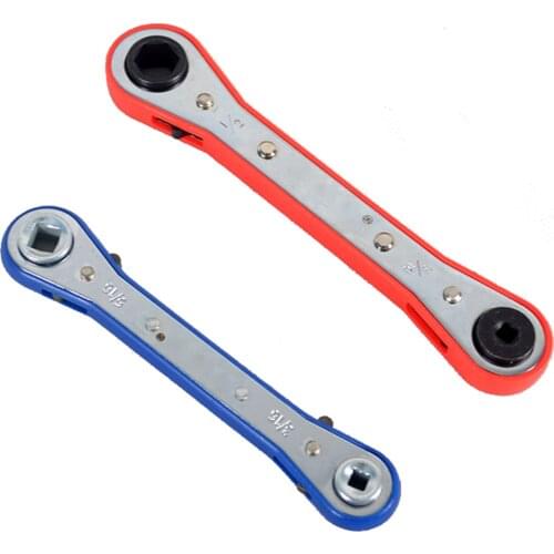 1pc Double-end Ratchet Wrench Air Conditioner Refrigeration Maintenance Tool Shut-Off Valve Wrench Tool CT-122, CT-123