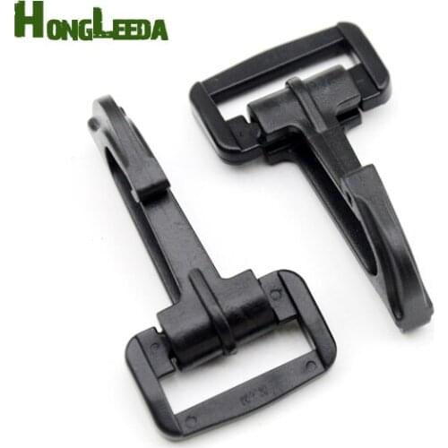 30pcs/lot HLD/M366-25mm 1inch black POM plastic spring snap clip hooks backpack carabiner swivel snap hook paracord strap hooks