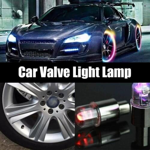 4pcs Car Valve Light Automobile Valve Lamp Seven Colors Tire Caps LED Lamps Flash Light Wheel Light For Cars Auto Parts