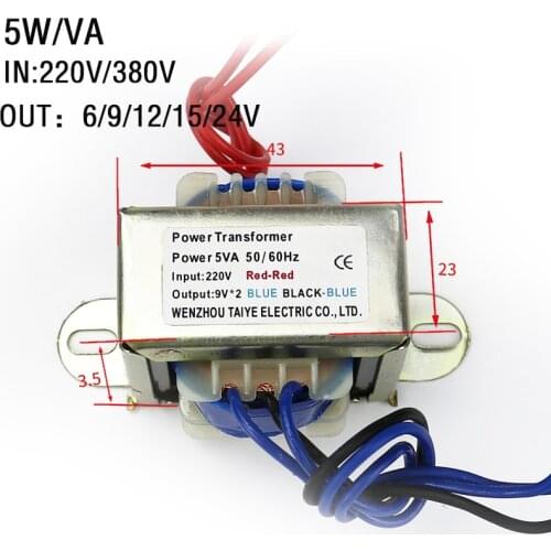 5W Power transformer matched power Transformer Output Voltage copper core Input 220V 380V single/Dual Audio Transformer