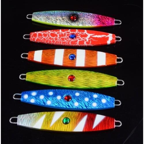 6pcs Artificial Bait 10cm 51g Lead Jig Wobbler Deep Sea Fishing Metal Micro Jig Slow Jigging Hard Bait Spoon Metal Lures Fishing