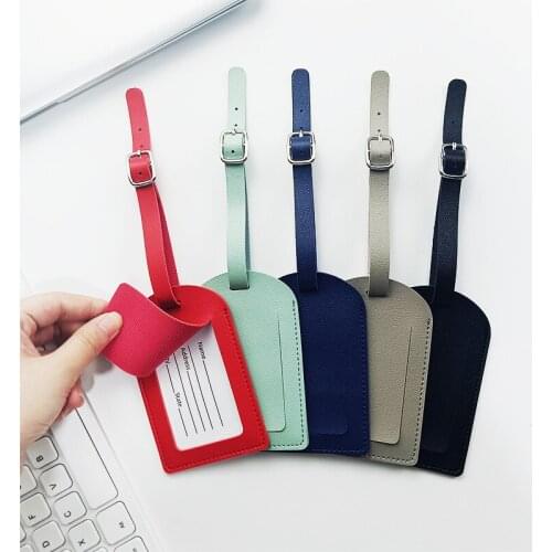 Travel fashion solid color PU suitcase luggage tag tag bag pendant handbag portable travel accessories name ID card address tag