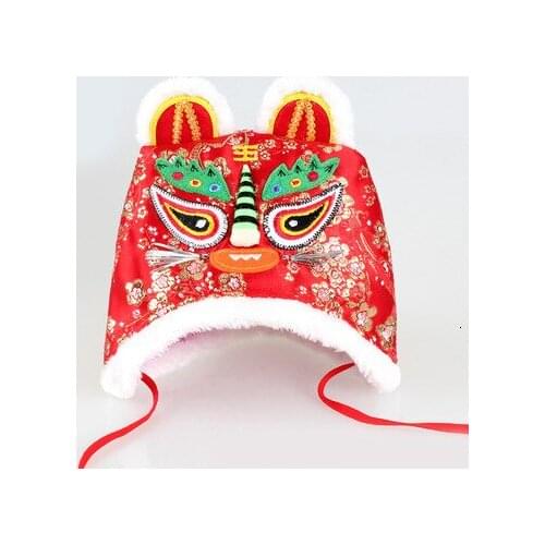 Chinese style pure handmade folk craft, cute baby and baby jacquard tiger head hat, tiger cotton hat, baby hat