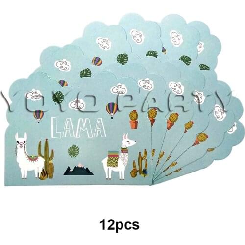 For kids children Alpaca theme birthday party supplies party decoration, 12pcs invitation card invitations