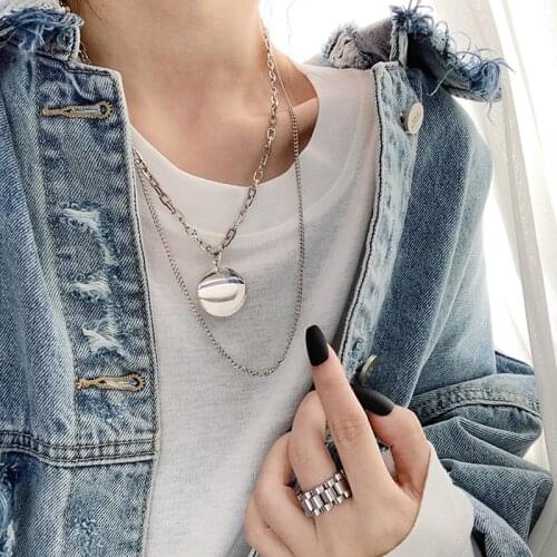 Double chian Choker Necklace Coin Necklaces For Women Girl Long Coin Pendant & Necklace Female Fashion Jewelry Gift