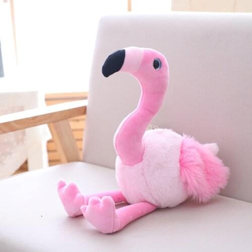 Ins 3D Comfortable Plushed Fur Pink Flamingo Shape Chair Cushion Decorative Bed Sleeping Pillow Cushions Baby Bedroom Decoration