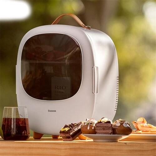 8L Makeup Fridge Mini Refrigerator Intelligent Portable Fairy Skincare Preservation Home Car Use for Travel 0-25°C 12V/220V BX36