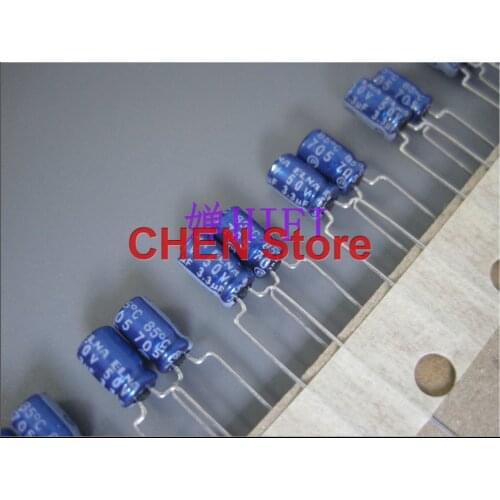 20PCS/50PCS Malaysia ELNA blue robe 3.3uf 50v RC2 50V3.3UF 4X7MM audio electrolytic capacitor 3.3uF/50V Ultra small volume