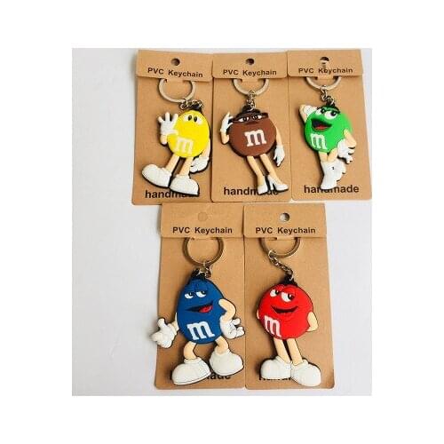 Chocolate Bean Fashion Anime Toy Figures Keychain Cartoon Keyholder Birthday Unisex Gifts New