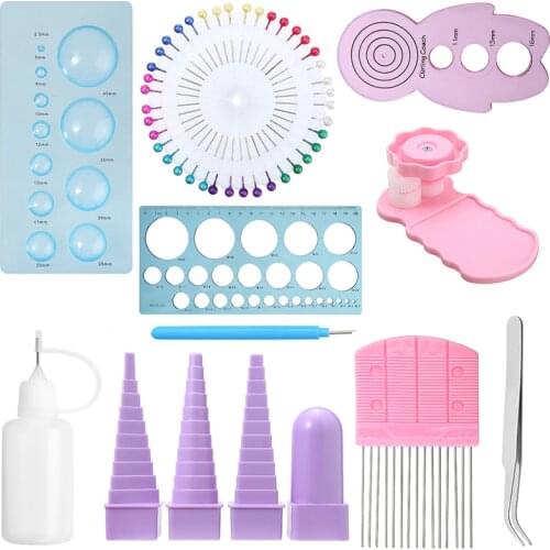 DIY Scrapbooking Quilling Paper Tools Set Tweezer Quilling Ruler Needles Rolling Pen For Decorating Home Office Paper Craft Card