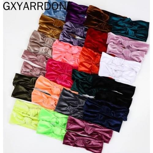 2021 New Mommy and Me Velvet Turban Headband Set Diy Hair Bands Mom and Daughter Knotbow Headwraps Hair Accessories