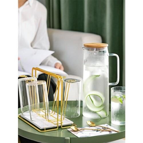 Modern Housewife Large Capacity Cold Water Cup Set Glass Water Pitcher Household Teapot Heat Resistant Cold Water Jug Glass Pot