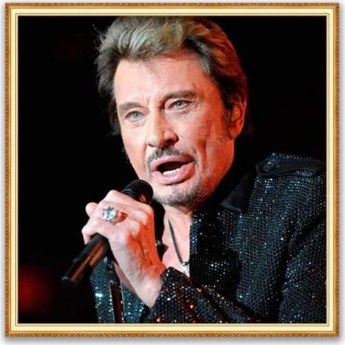 Johnny Hallyday Novelty DIY Cross Stitch Embroidery 11CT Kits Craft Needlework Set Printed Canvas Cotton Thread Home Decoration