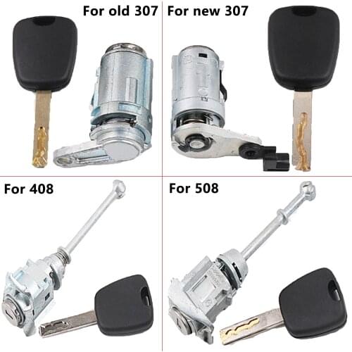 OEM Car Full Set Left Door Lock Cylinder For Peugeot 307 408 508 Auto Lock Centrol Lock With 1 Key