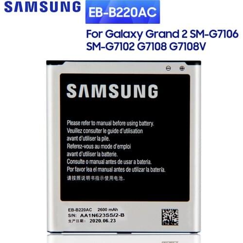 SAMSUNG Original Replacement Battery EB-B220AC For Samsung GALAXY Grand 2 SM-G7106 SM-G7102 G7108V G7108 Authentic Battery