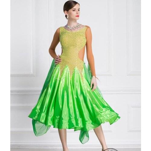 Ballroom dress woman ballroom dresses dance green customize ballroom dress competition lycra B-18283