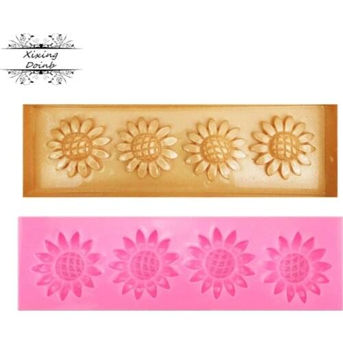 Sunflower shaped silicone jelly mold cake decoration tools candy chocolate fudge mold kitchen baking utensils
